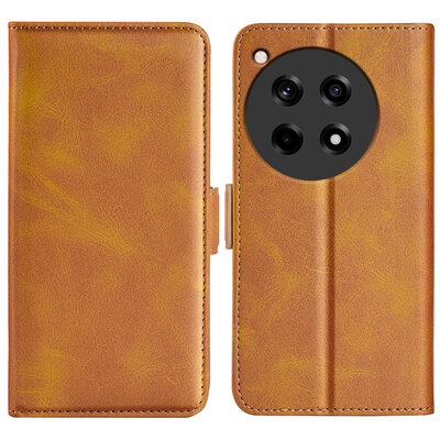 OnePlus 12R Hoesje - MobyDefend Luxe Wallet Book Case (Sluiting Zijkant) - Lichtbruin