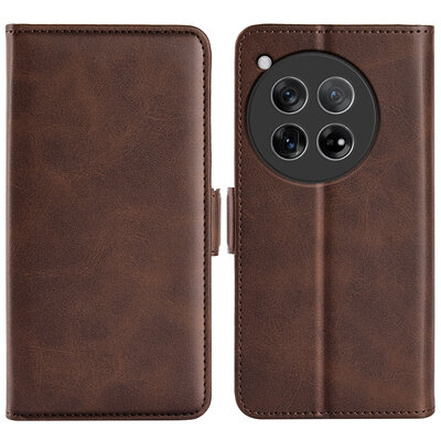 OnePlus 12 Hoesje - MobyDefend Luxe Wallet Book Case (Sluiting Zijkant) - Bruin