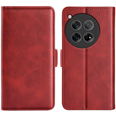 OnePlus 12 Hoesje - MobyDefend Luxe Wallet Book Case (Sluiting Zijkant) - Rood