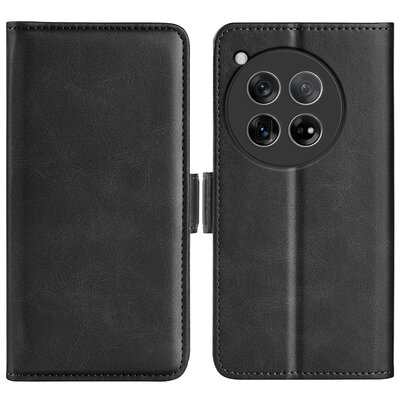 OnePlus 12 Hoesje - MobyDefend Luxe Wallet Book Case (Sluiting Zijkant) - Zwart