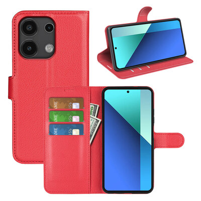 Xiaomi Redmi Note 13 4G Hoesje - MobyDefend Kunstleren Wallet Book Case (Sluiting Voorkant) - Rood
