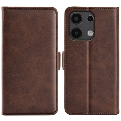 Xiaomi Redmi Note 13 4G Hoesje - MobyDefend Luxe Wallet Book Case (Sluiting Zijkant) - Bruin
