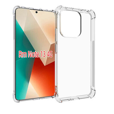 Xiaomi Redmi Note 13 4G Hoesje - MobyDefend Transparante Shockproof TPU Backcover - Verstevigde Hoeken - Volledig Doorzichtig