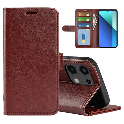 Xiaomi Redmi Note 13 4G Hoesje - MobyDefend Wallet Book Case (Sluiting Achterkant) - Bruin