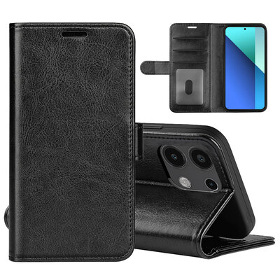 Xiaomi Redmi Note 13 4G Hoesje - MobyDefend Wallet Book Case (Sluiting Achterkant) - Zwart