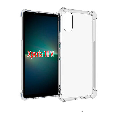 Sony Xperia 10 VI Hoesje - MobyDefend Transparante Shockproof TPU Backcover - Verstevigde Hoeken - Volledig Doorzichtig