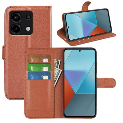 Xiaomi Redmi Note 13 Pro 5G Hoesje - MobyDefend Kunstleren Wallet Book Case (Sluiting Voorkant) - Bruin