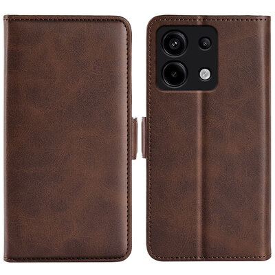Xiaomi Redmi Note 13 Pro 5G Hoesje - MobyDefend Luxe Wallet Book Case (Sluiting Zijkant) - Bruin