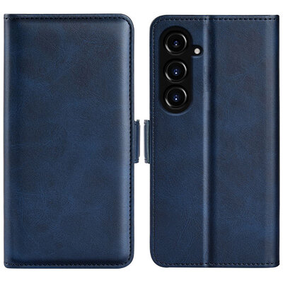 Samsung Galaxy S23 FE Hoesje - MobyDefend Luxe Wallet Book Case (Sluiting Zijkant) - Blauw