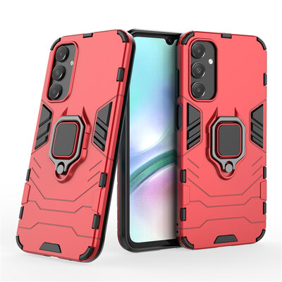 Samsung Galaxy A15 Hoesje - MobyDefend Dubbelgelaagde Pantsercase Met Standaard - Rood