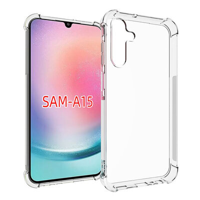 Samsung Galaxy A15 Hoesje - MobyDefend Transparante Shockproof TPU Backcover - Verstevigde Hoeken - Volledig Doorzichtig