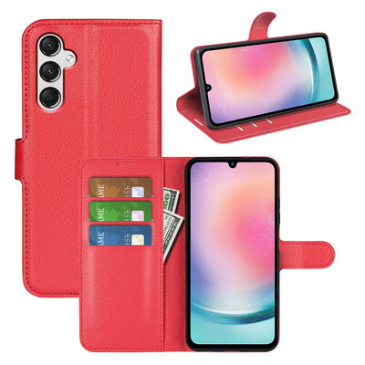Samsung Galaxy A25 Hoesje - MobyDefend Kunstleren Wallet Book Case (Sluiting Voorkant) - Rood
