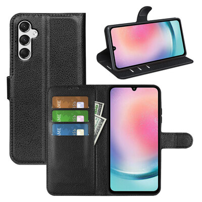 Samsung Galaxy A25 Hoesje - MobyDefend Kunstleren Wallet Book Case (Sluiting Voorkant) - Zwart