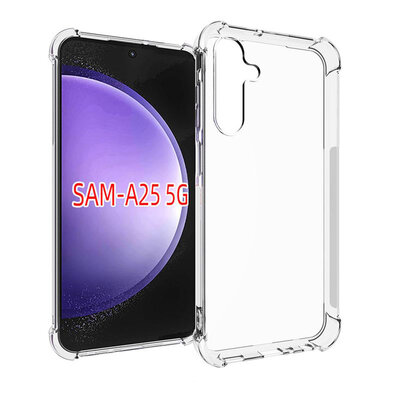 Samsung Galaxy A25 Hoesje - MobyDefend Transparante Shockproof TPU Backcover - Verstevigde Hoeken - Volledig Doorzichtig