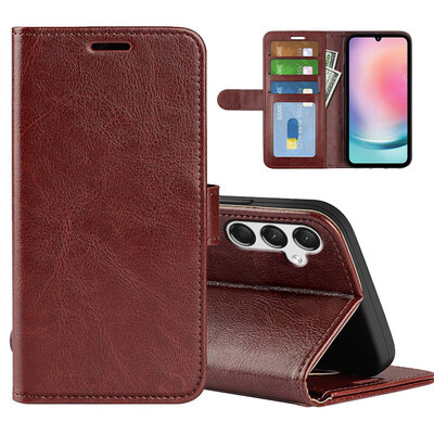 Samsung Galaxy A25 Hoesje - MobyDefend Wallet Book Case (Sluiting Achterkant) - Bruin