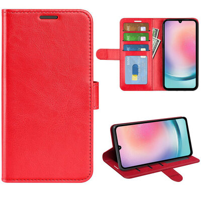 Samsung Galaxy A25 Hoesje - MobyDefend Wallet Book Case (Sluiting Achterkant) - Rood