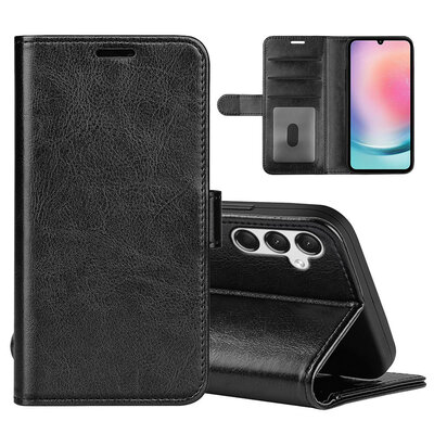 Samsung Galaxy A25 Hoesje - MobyDefend Wallet Book Case (Sluiting Achterkant) - Zwart