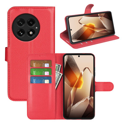 OnePlus 13 Hoesje - MobyDefend Kunstleren Wallet Book Case (Sluiting Voorkant) - Rood