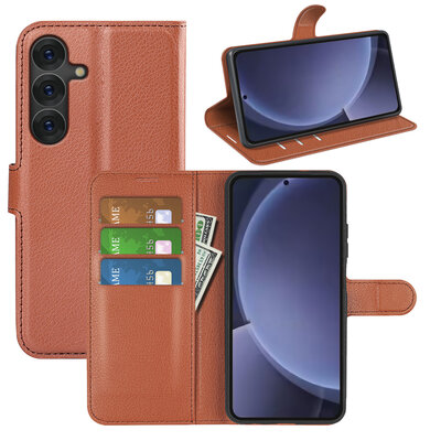 Samsung Galaxy S25 Plus (S25+) Hoesje - MobyDefend Kunstleren Wallet Book Case (Sluiting Voorkant) - Bruin