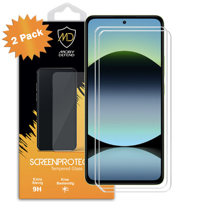 2-Pack Xiaomi Redmi Note 14 4G Screenprotectors - MobyDefend Case-Friendly Screensavers - Gehard Glas