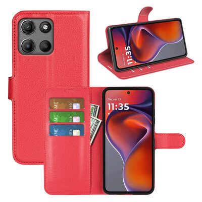 Motorola Moto G15 / G15 Power Hoesje - MobyDefend Kunstleren Wallet Book Case (Sluiting Voorkant) - Rood