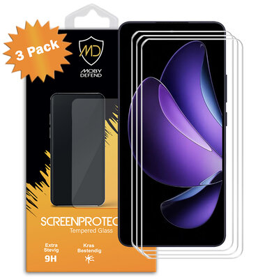 3-Pack Oppo Reno13 Screenprotectors - MobyDefend Case-Friendly Screensavers - Gehard Glas
