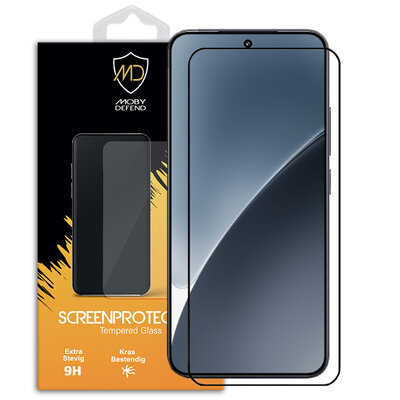 Xiaomi 15 Screenprotector - MobyDefend Screensaver Met Zwarte Randen - Gehard Glas 