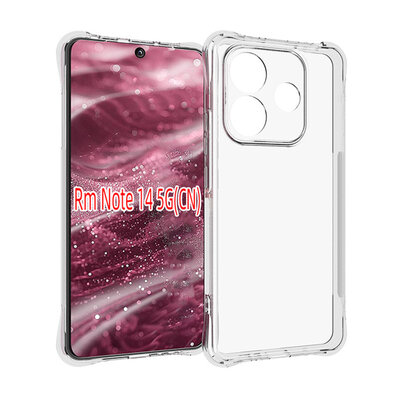 Xiaomi Redmi Note 14 5G Hoesje - MobyDefend Transparante Shockproof TPU Backcover - Verstevigde Hoeken - Volledig Doorzichtig