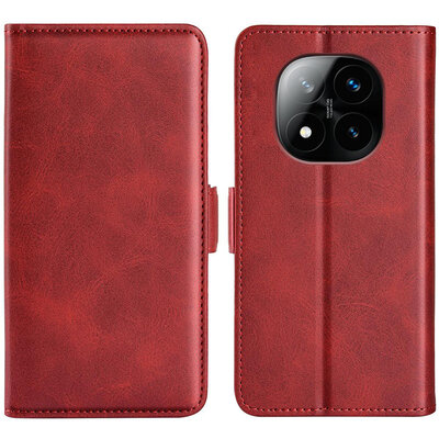 Xiaomi Redmi Note 14 Pro Plus Hoesje - MobyDefend Luxe Wallet Book Case (Sluiting Zijkant) - Rood