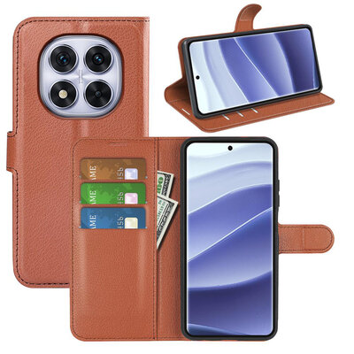 Xiaomi Redmi Note 14 Pro 5G Hoesje - MobyDefend Kunstleren Wallet Book Case (Sluiting Voorkant) - Bruin
