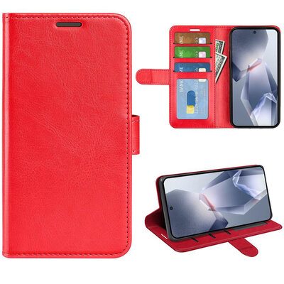 OnePlus 13R Hoesje - MobyDefend Wallet Book Case (Sluiting Achterkant) - Rood