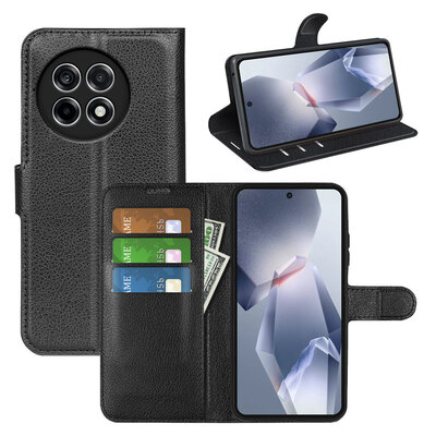 OnePlus 13R Hoesje - MobyDefend Kunstleren Wallet Book Case (Sluiting Voorkant) - Zwart