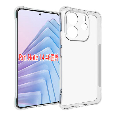 Xiaomi Redmi Note 14 4G Hoesje - MobyDefend Transparante Shockproof TPU Backcover - Verstevigde Hoeken - Volledig Doorzichtig