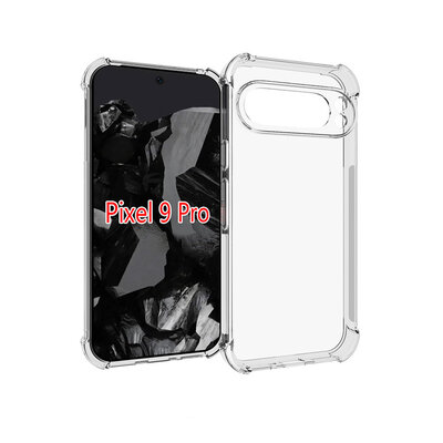 Google Pixel 9 Pro XL Hoesje - MobyDefend Transparante Shockproof TPU Backcover - Verstevigde Hoeken - Volledig Doorzichtig