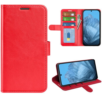 Google Pixel 9 / Pixel 9 Pro Hoesje - MobyDefend Wallet Book Case (Sluiting Achterkant) - Rood