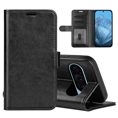 Google Pixel 9 / Pixel 9 Pro Hoesje - MobyDefend Wallet Book Case (Sluiting Achterkant) - Zwart