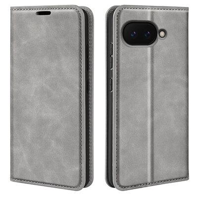 Google Pixel 9a Hoesje - MobyDefend Luxe Wallet Bookcase (Magnetische Sluiting) - Grijs