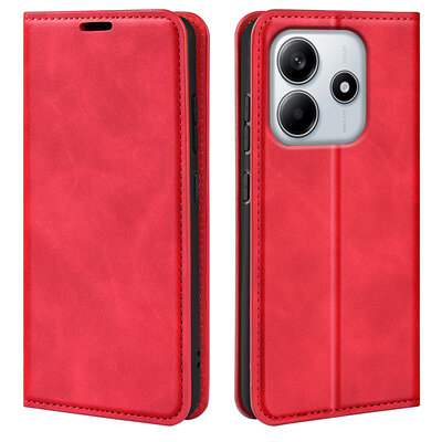 Xiaomi Redmi Note 14 4G Hoesje - MobyDefend Luxe Wallet Bookcase (Magnetische Sluiting) - Rood