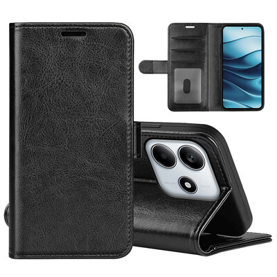 Xiaomi Redmi Note 14 4G Hoesje - MobyDefend Wallet Book Case (Sluiting Achterkant) - Zwart