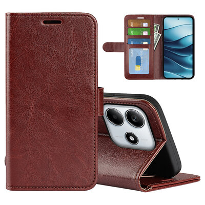 Xiaomi Redmi Note 14 4G Hoesje - MobyDefend Wallet Book Case (Sluiting Achterkant) - Bruin