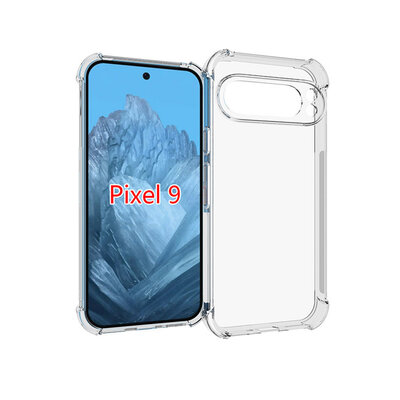 Google Pixel 9 / Pixel 9 Pro Hoesje - MobyDefend Transparante Shockproof TPU Backcover - Verstevigde Hoeken - Volledig Doorzichtig