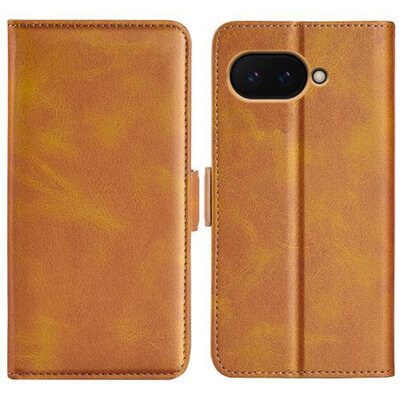 Google Pixel 9a Hoesje - MobyDefend Luxe Wallet Book Case (Sluiting Zijkant) - Lichtbruin