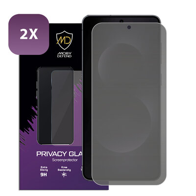 2-Pack MobyDefend Samsung Galaxy S25 Edge Screenprotectors - HD Privacy Glass Screensavers