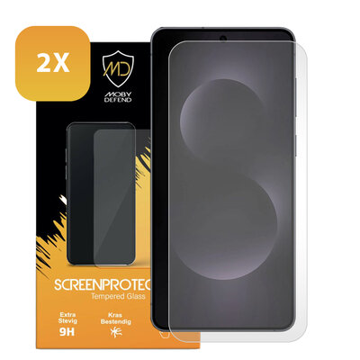 2-Pack Samsung Galaxy S25 Edge Screenprotectors - MobyDefend Case-Friendly Screensavers - Gehard Glas