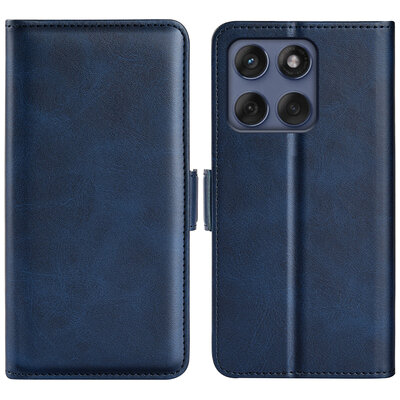 Motorola Edge 60 / Motorola Edge 60 Fusion Hoesje - MobyDefend Luxe Wallet Book Case (Sluiting Zijkant) - Blauw