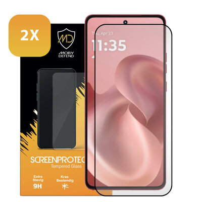 2-Pack Motorola Moto G86 Screenprotectors - MobyDefend Screensavers Met Zwarte Randen - Gehard Glas 