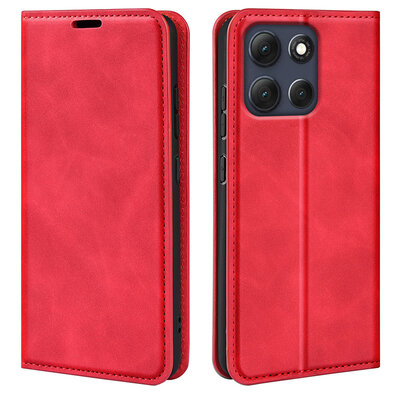 Motorola Moto G86 Hoesje - MobyDefend Luxe Wallet Bookcase (Magnetische Sluiting) - Rood