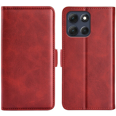 Motorola Moto G86 Hoesje - MobyDefend Luxe Wallet Book Case (Sluiting Zijkant) - Rood
