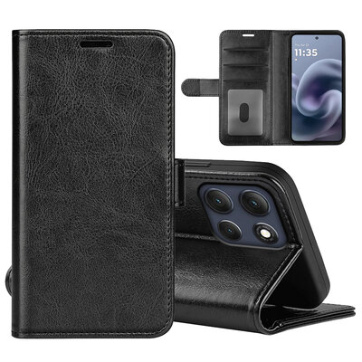 Motorola Moto G86 Hoesje - MobyDefend Wallet Book Case (Sluiting Achterkant) - Zwart