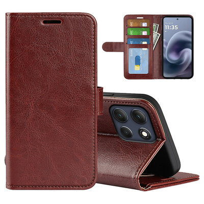 Motorola Moto G86 Hoesje - MobyDefend Wallet Book Case (Sluiting Achterkant) - Bruin
